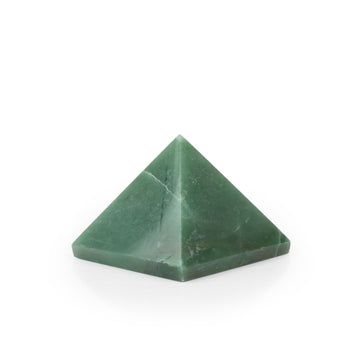 Medium green quartz pyramid stone for energy balancing and decor.